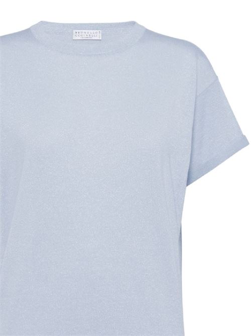 T-shirt in cashmere azzurro Brunello Cucinelli | M41810000C9599